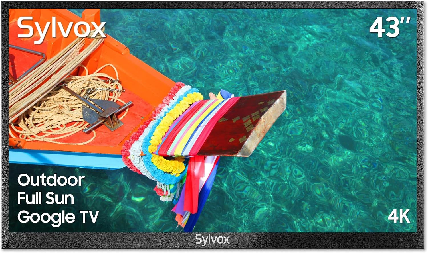 SYLVOX New 43' Outdoor Smart TV, Superior Waterproof Performance, Upgraded Matte Finish for Enhanced Anti-Glare Effect, Full Metal, with Dolby Atmos, 2000nits, Full Sun Pool Pro 3.0+ Series