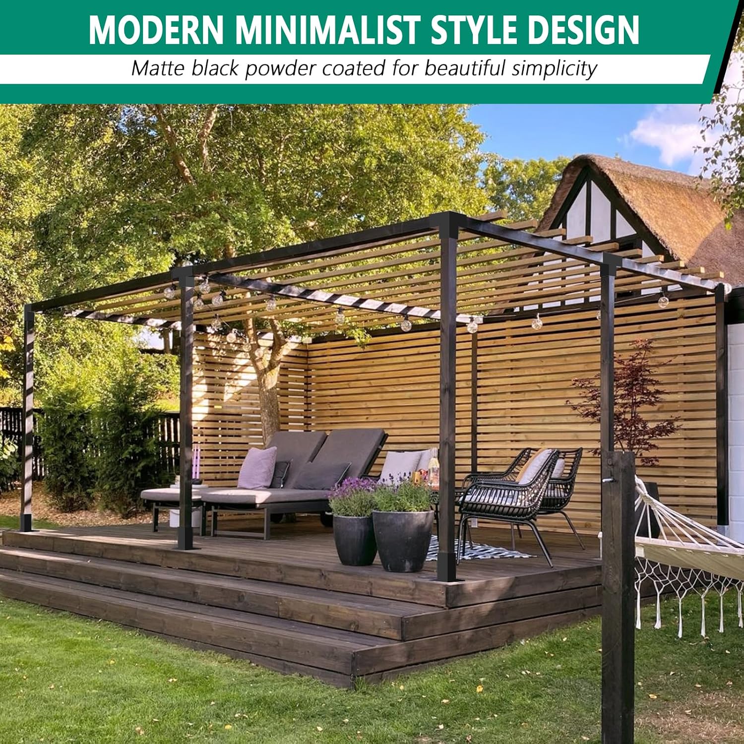 Pergola Bracket kit,3-Way & 4-Way Right Corner Angle Woodwork Bracket for 4' x 4' (Actual: 3.5' x3.5'') Wood Beam for Outdoor Gazebos,Patio Pergolas,Log Cabins - 6Pack