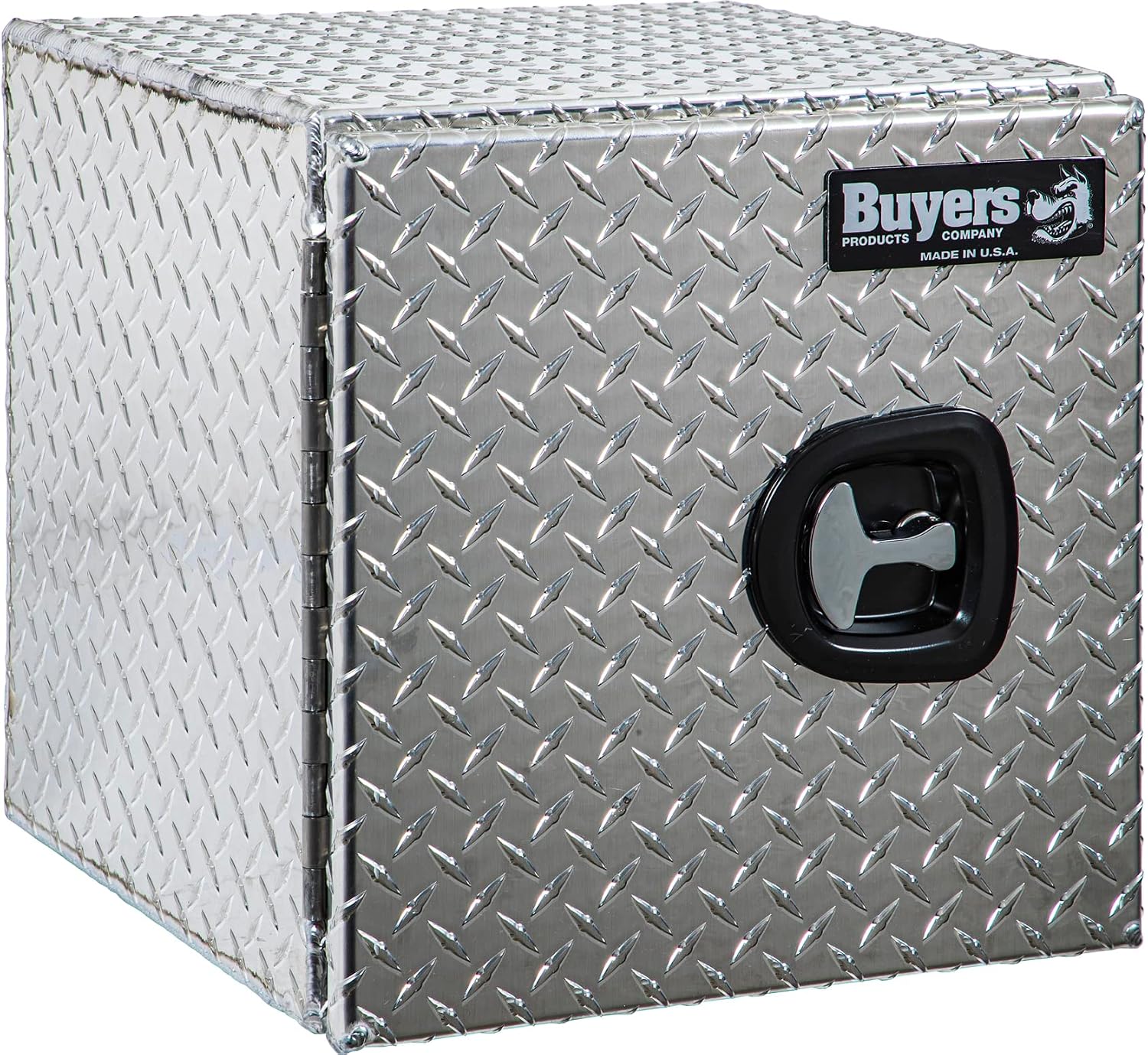Buyers Products 1702225 Underbody Truck Tool Box with Barn Doors, 24x24x24 Inch, Diamond Tread Aluminum, Made in USA, Compression Latch, Weather Resistant, Toolbox for Flatbeds, Trailers & Work Trucks