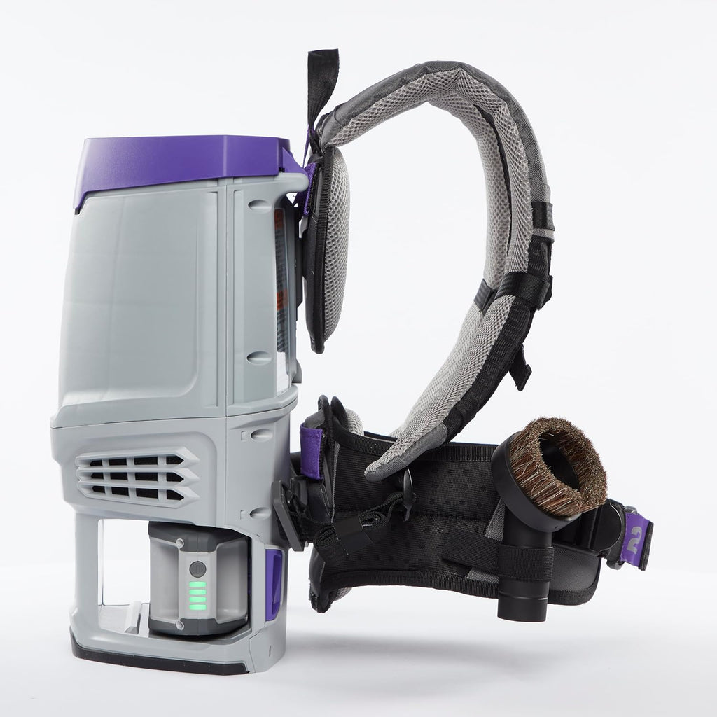 ProTeam GoFit 3 Cordless 4Ah, 3 qt. Commercial Backpack Vacuum w/Xover Multi-Surface Telescoping Wand Tool Kit, 107774