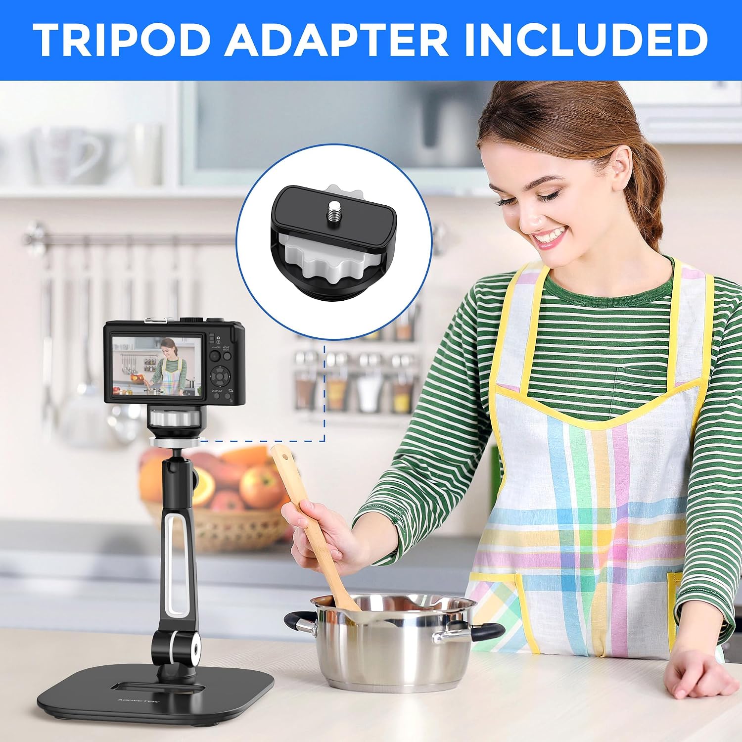 AboveTEK Tablet Stand Holder, Stylish Aluminum iPad Stands, Foldable 360° Swivel Table Stand Holder fits 4-11' Tablets/Smartphones for Kitchen Bedside Office POS Showroom Reception (Black) (Pack of 3)