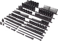 SUNEX 10181 3/8' & 1/2' Drive SAE & Metric 6 Point Standard & Deep with Star (E and Tamperproof), Triple Square, & Hex Bit, 181-Piece