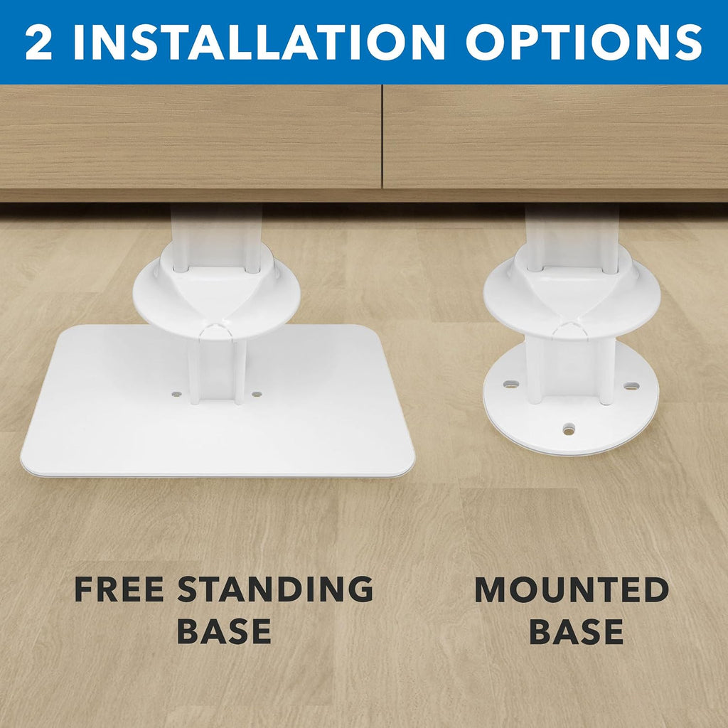 Mount-It! Anti-Theft iPad Tablet Floor Stand Kiosk with Literature Holder, Lockable Enclosure for iPad Gen 7–11, Pro & Air (A16), 90° Rotation & 75° Tilt, Commercial Kiosk Stand, Bolt Down Base, White