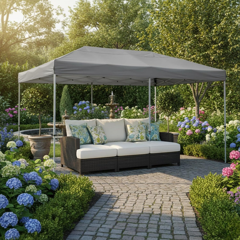 Garden Winds Reinforced RipLock 350 Replacement Canopy Top Cover Compatible with Ozark Trail 10' x 20' Straight Leg Pop Up Model WF-2010 - Slate Gray