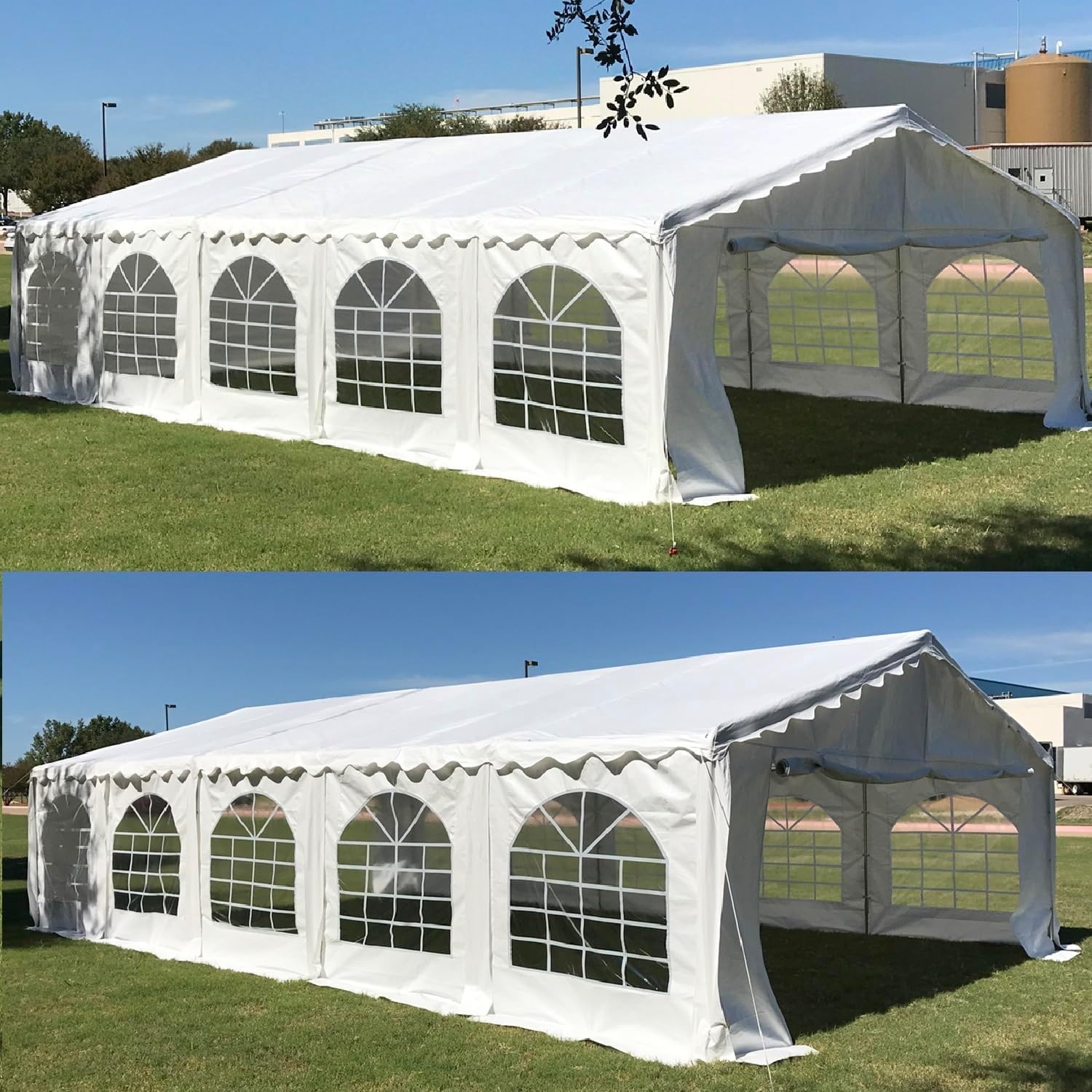 DELTA 32'x16' Budget PE Party Tent - B Model, Free (2) Long Storage Bags, Tents for Parties Large Commercial Canopy Wedding Event Tents with Removable Sidewalls for Patio Outdoor Events