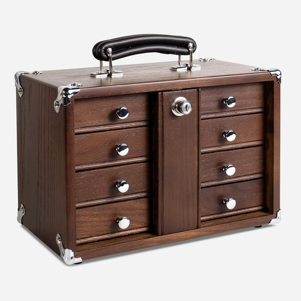 Gerstner International GI-T12-D Dark Oak 4-Drawer Mini Portable Chest