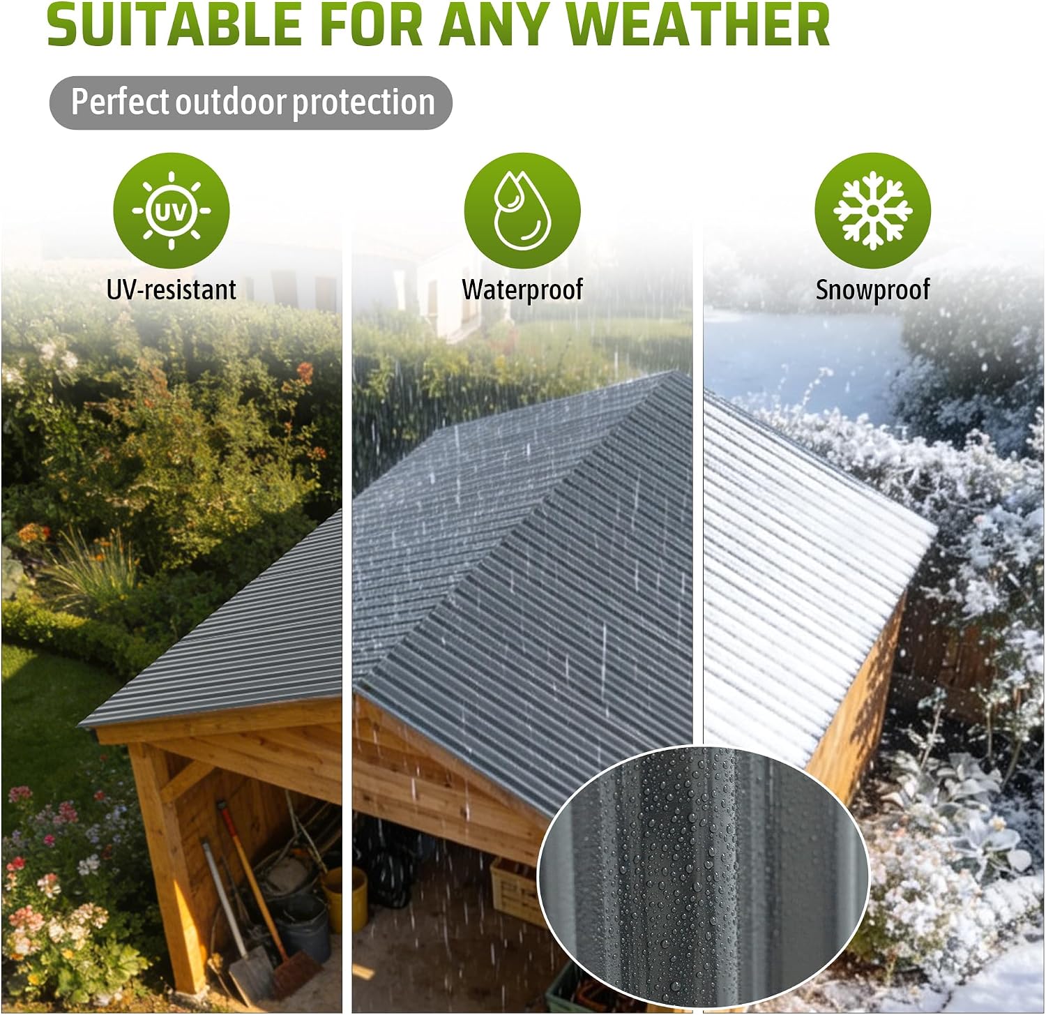 Metal Roof Panels 25Pcs 60.6×20.5 Inches with Screws, Corrugated Tin Roofing Panels Waterproof,Steel Wall Panel Siding Panels Sheets for Garages Sheds Chicken Coop Stables and Mobile Homes,Grey
