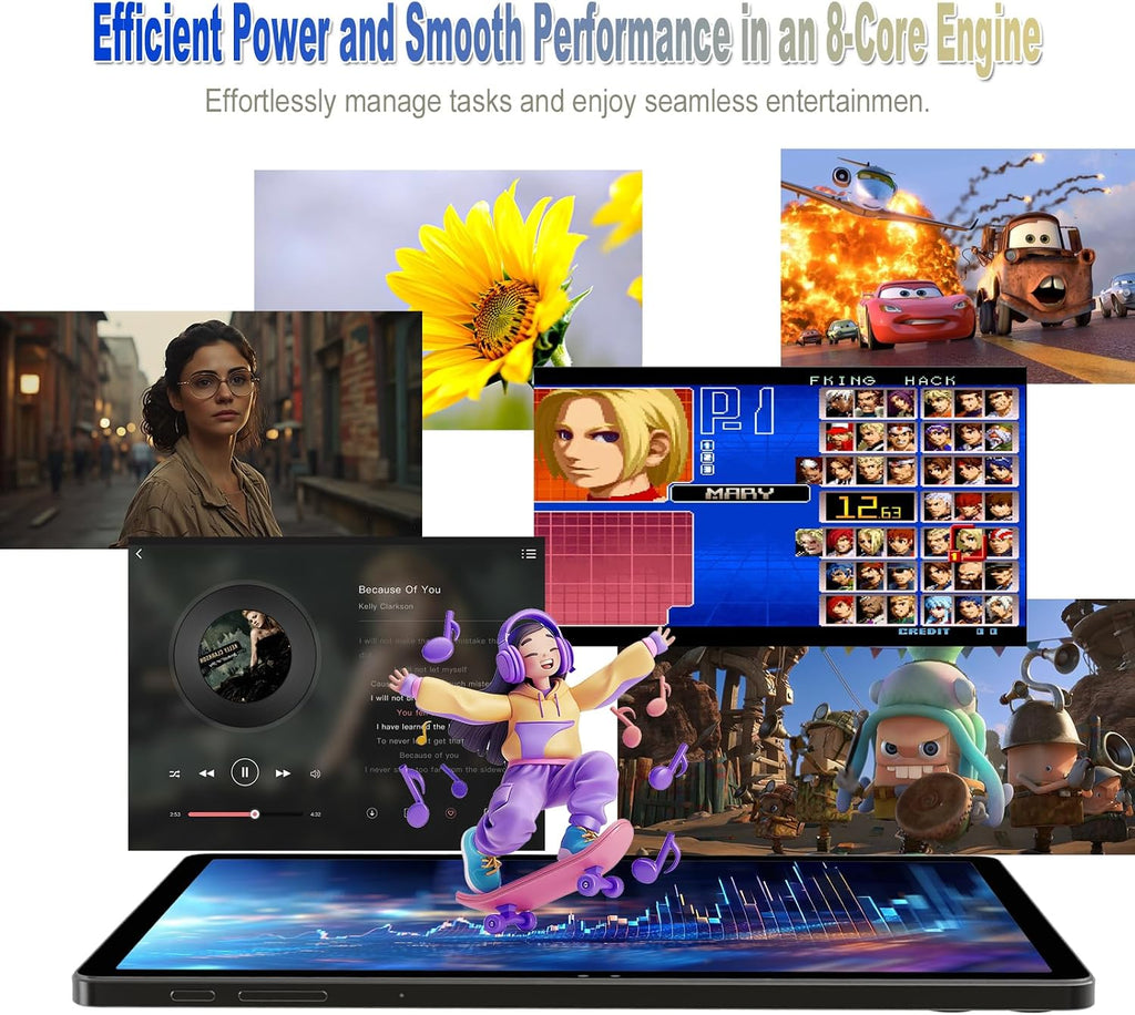 2026 Latest 11 inch Android Tablet, 18GB RAM, 128GB ROM, 1TB Expand, 2K Display, T616 Octa-Core, 5G WiFi, 13MP+5MP+5MP Camera, GPS, 9000mAh, Tablet with Keyboard/Case/Pen, Quad Speakers