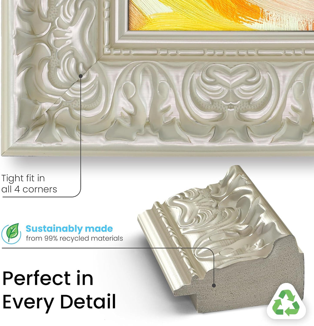 Tuscan Pearl 43' Premiere Deco TV Frame - Compatible ONLY with Samsung The Frame TVs (Fits 2021-2025, LS03A, LS03B, LS03C, LS03D, LS03FA)
