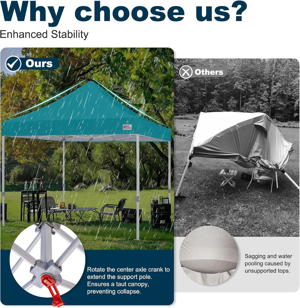 MASTERCANOPY Pop Up Canopy Tent Commercial Grade 10x10 Instant Shelter (Turquoise)