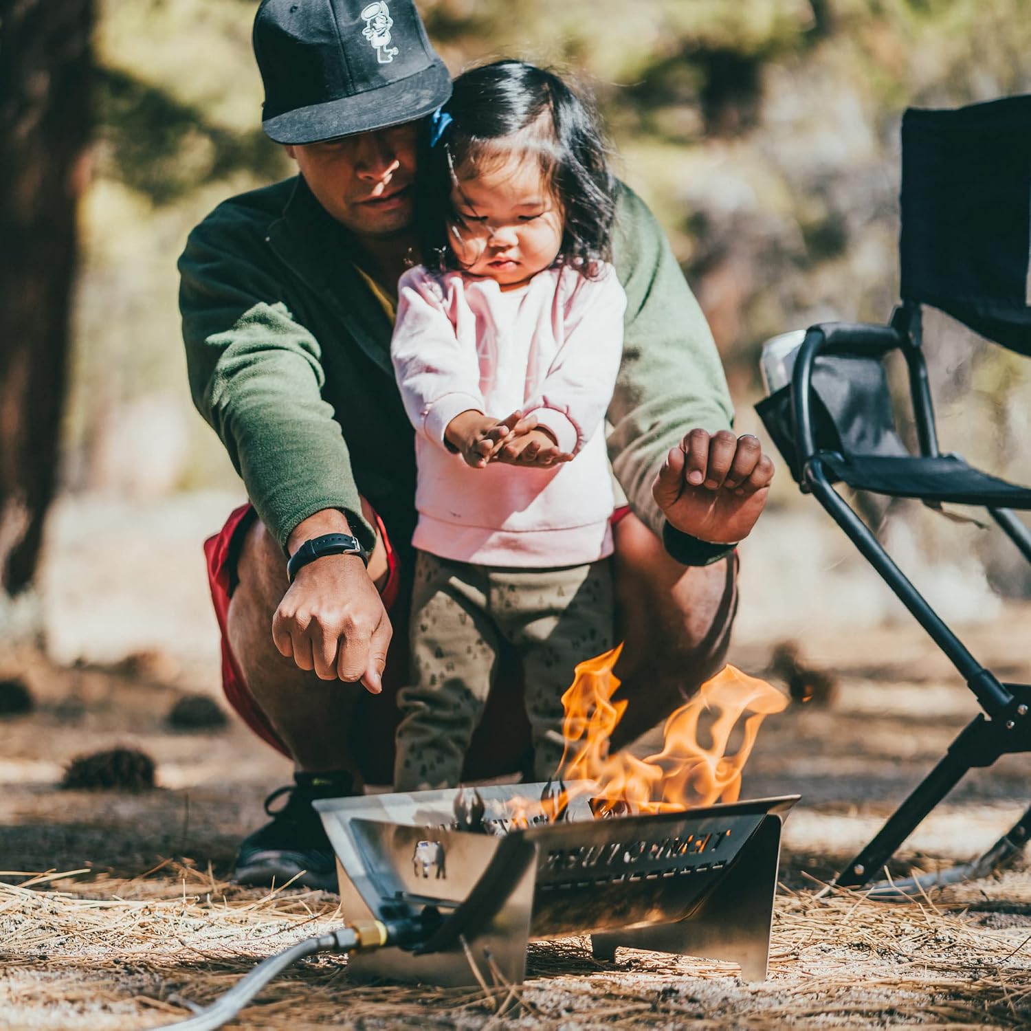 The Fire Pit by TemboTusk. Flatpack, Propane Gas Powered, Stainless Steel Body, All in One Carry Bag.