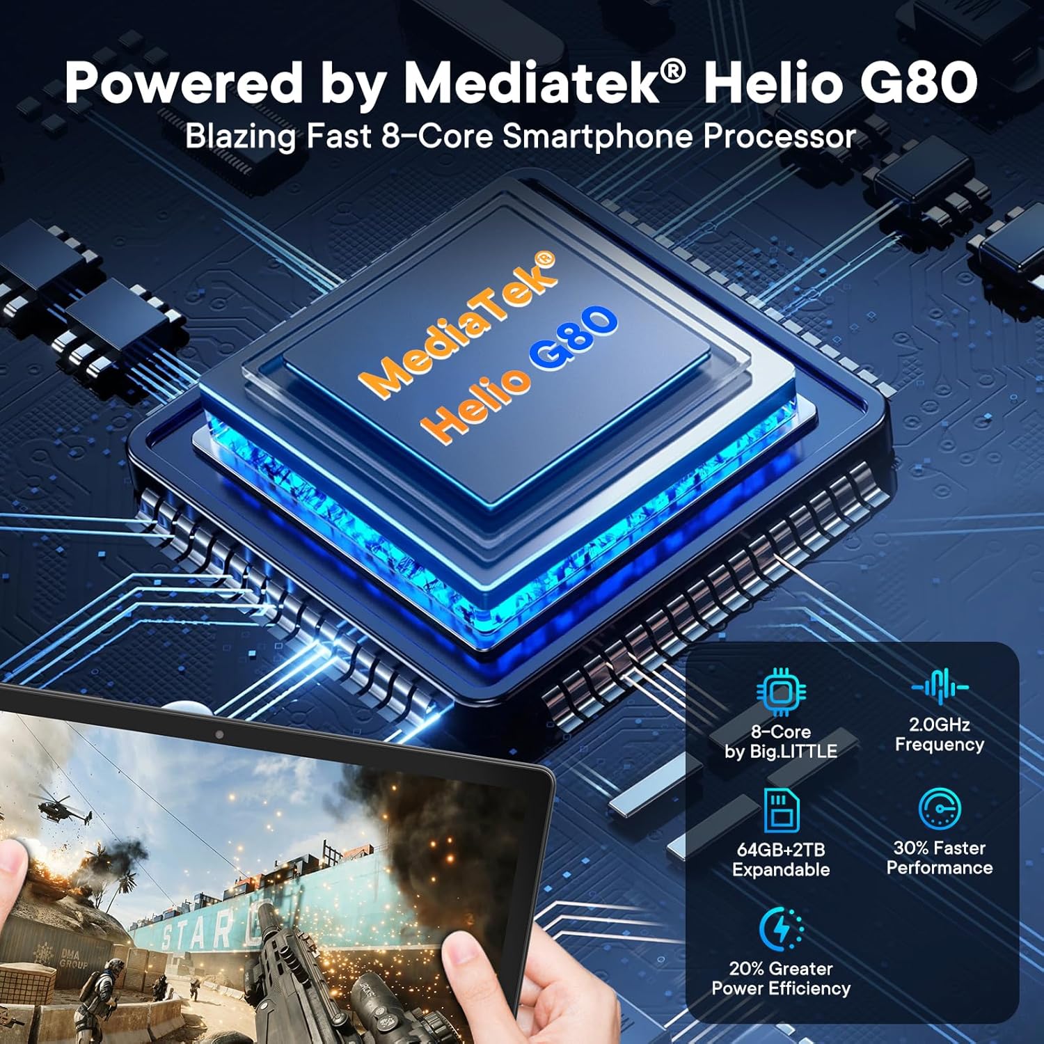 10-Inch Android 15 Tablet, 4G LTE Unlocked with SIM Card Slot, MediaTek G80 Octa-Core, 12GB(4+8GB) RAM, 64GB ROM(2TB TF), 5G Dual-Band WiFi, 6000mAh Battery, GPS, Premium Case & Parental Control，Black