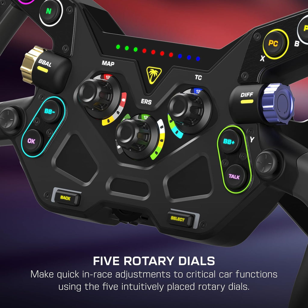 Turtle Beach VelocityOne F-RX Formula Wheel for Xbox Series X|S, Xbox One & Windows PC – For VelocityOne Race & VelocityOne KD3 Wheelbases, Hall-Effect Clutch Paddles, Magnetic Paddle Shifters, Black