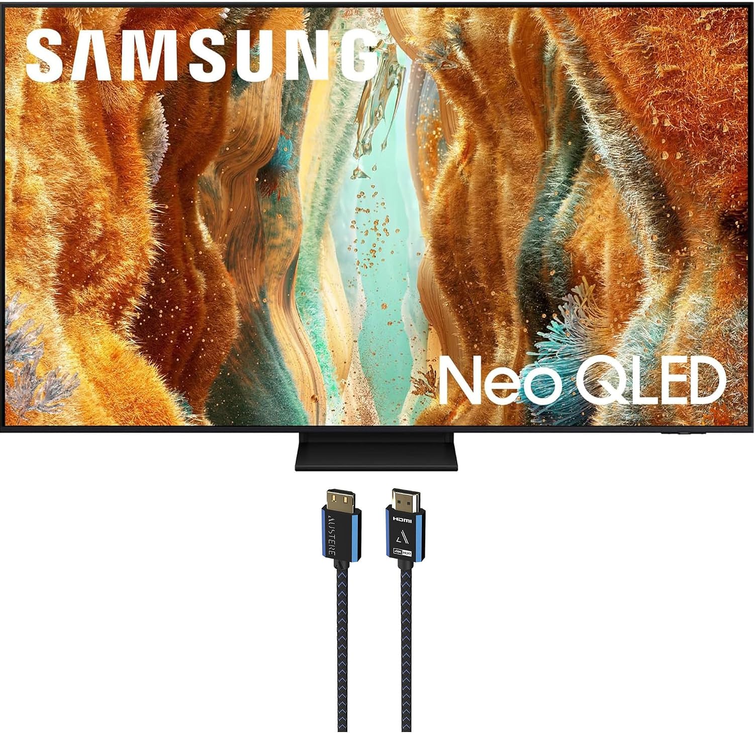 Samsung QN85QN70FAFXZA 85 Inch Neo QLED 4K Smart TV with an Austere 5S-4KHD2-2.5M V-Series 2.5m Premium 4K HDR HDMI Braided Cable (2025)