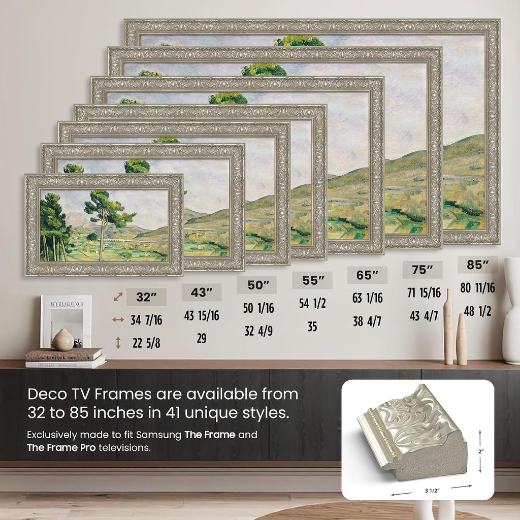 Tuscan Pearl 32' Premiere Deco TV Frame - Compatible ONLY with Samsung The Frame TVs (Fits 2021-2026, LS03A, LS03B, LS03C, LS03D, LS03FA)