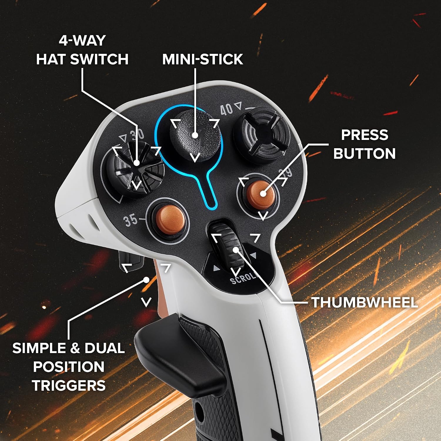 Thrustmaster Sol-R2 HOSAS Dual Flight Joysticks - Hall Effect Technology, 88 Buttons Space Sim Joystick for Flight Simulator - Compatible with PC