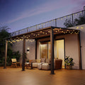 Pamapic 10 * 14FT Pergola,4 * 4 Inch Thickened Pillars & Enlarged Base,Outdoor Hardtop Lean to Gazebo,Wall Mounted Pergola,Pergolas Gazebos Clearance,Aluminum Frame Pergola,UV Resistant Patio Roof