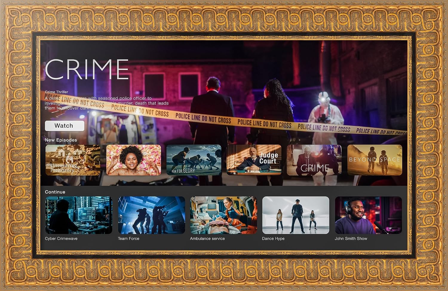 ArtToFrames Framed TV for Samsung Frame TV 43 inch. This 4.13 inch Wide Frame is Imperial Loop Gilded Ornamental Picture and is Compatible with the the FrameTV and Pro (Fits 2021-2025 FrameTV, 43 inch) WOMTV-8133496-25.4375x44.3125_ST