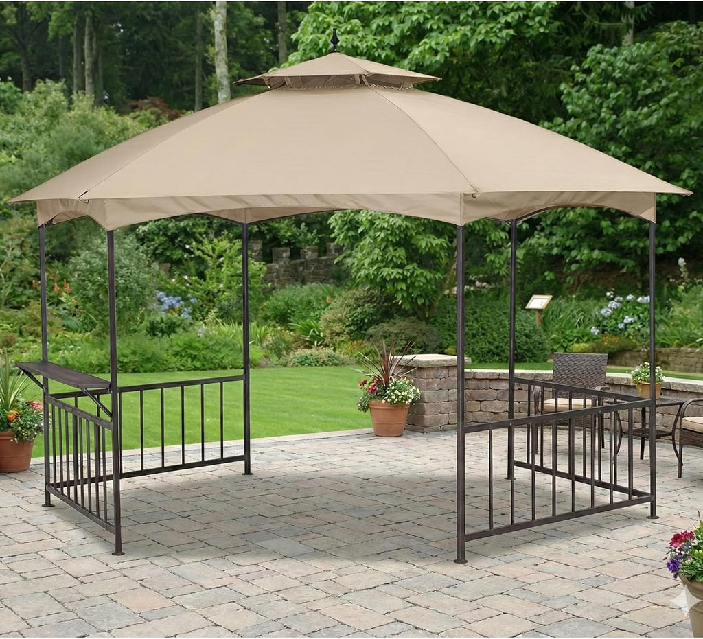 Garden Winds Durable 350 Replacement Canopy Top Compatible with Madison Hexagon 11.4' x 13.2' Gazebo Model D-GZ076PST-D - Beige
