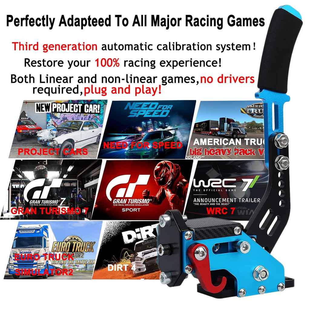Obokidly Upgrade USB Handbrake Support G920 Compatible With XBOX ONE/XBOX ONE S For Simracing Game Sim Rig With Clamp,And Suitable For PC (Blue)