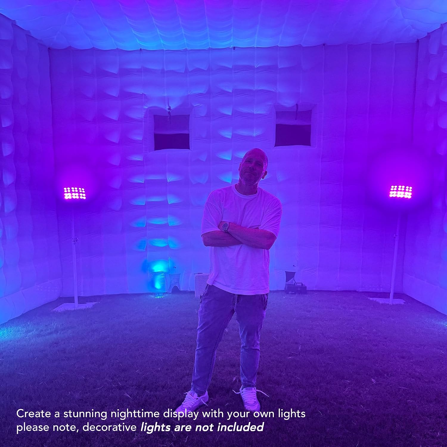 Giant 20x17x12' Inflatable Nightclub with Blower, Inflatable Outdoor Party Tent for Parties, Corporate Events, Festivals, and Special Gatherings - White
