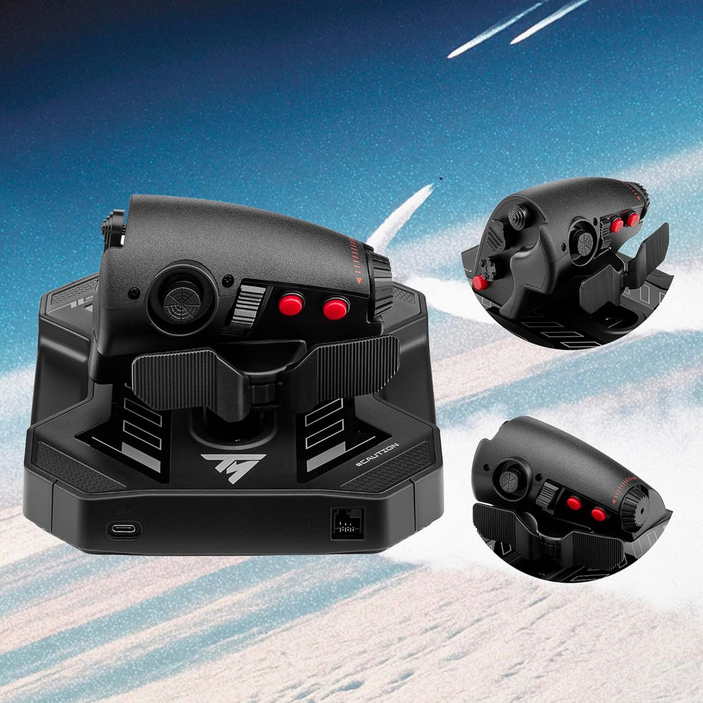 Thrustmaster Sol-R6 Flight Throttle - S.M.A.R.T. Slide Rails Technology, Adjustable Detent, Built-In Rudder, 14 Assignable Actions for Flight Simulation - Compatible with PC