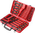 STARWORK TRUE MECHANIC™ 30-Piece 2-IN-1 Ratcheting Wrench Set, 120-Tooth, SAE&Metric, Gift Series with Red Case, Professional