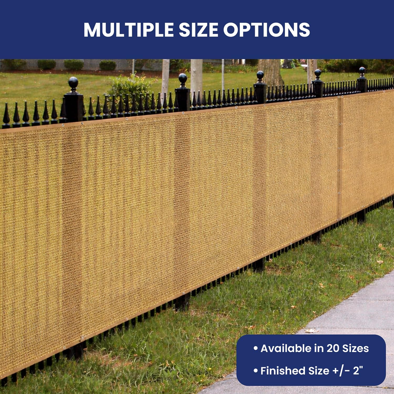 Tarps Now 8' x 20' Tan Mesh Tarp Heavy Duty - 6.8 oz Knitted HDPE - 75% Shade Cloth for Garden, Backyard, Patios - Brass Grommets - UV Resistant Breathable Privacy Screen, Sun Shades Outdoor Patio