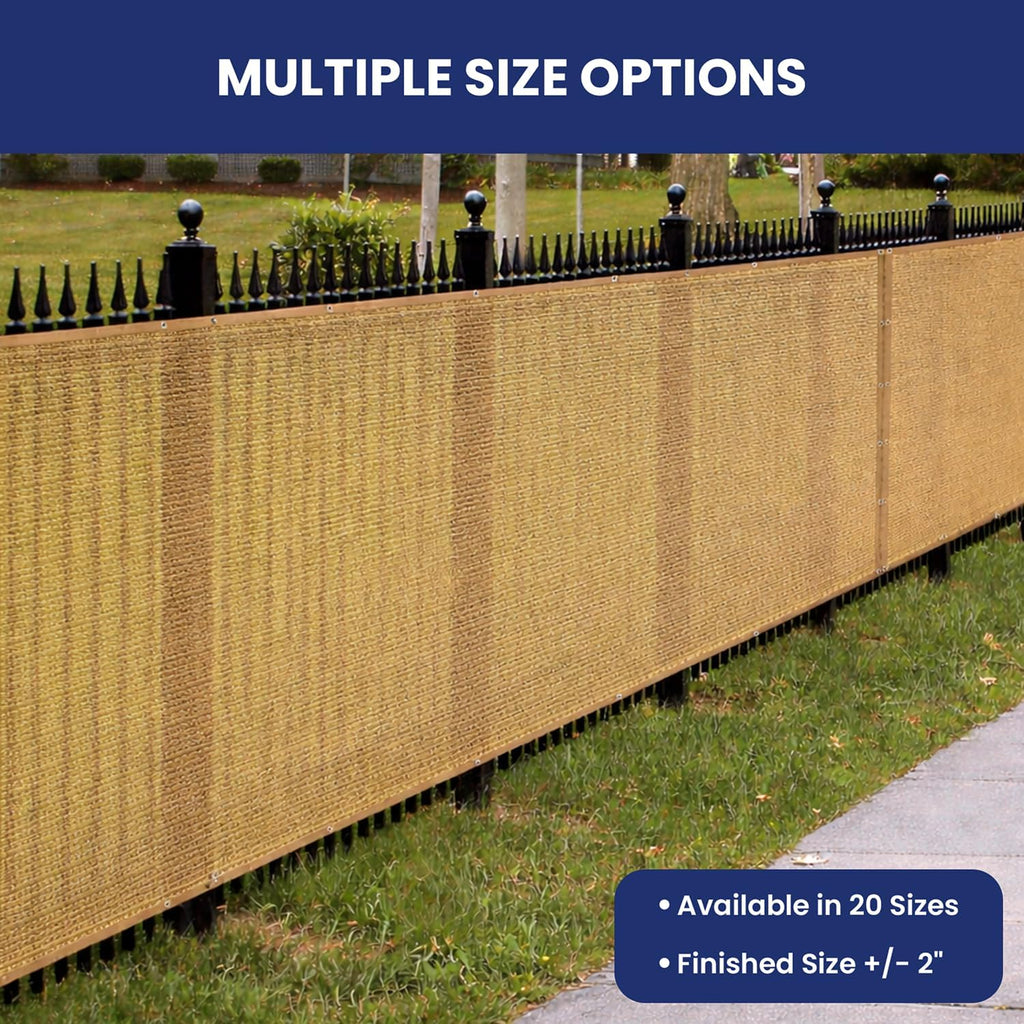 Tarps Now 10' x 16' Tan Mesh Tarp Heavy Duty - 6.8 oz Knitted HDPE - 75% Shade Cloth for Garden, Backyard, Patios - Brass Grommets - UV Resistant Breathable Privacy Screen, Sun Shades Outdoor Patio