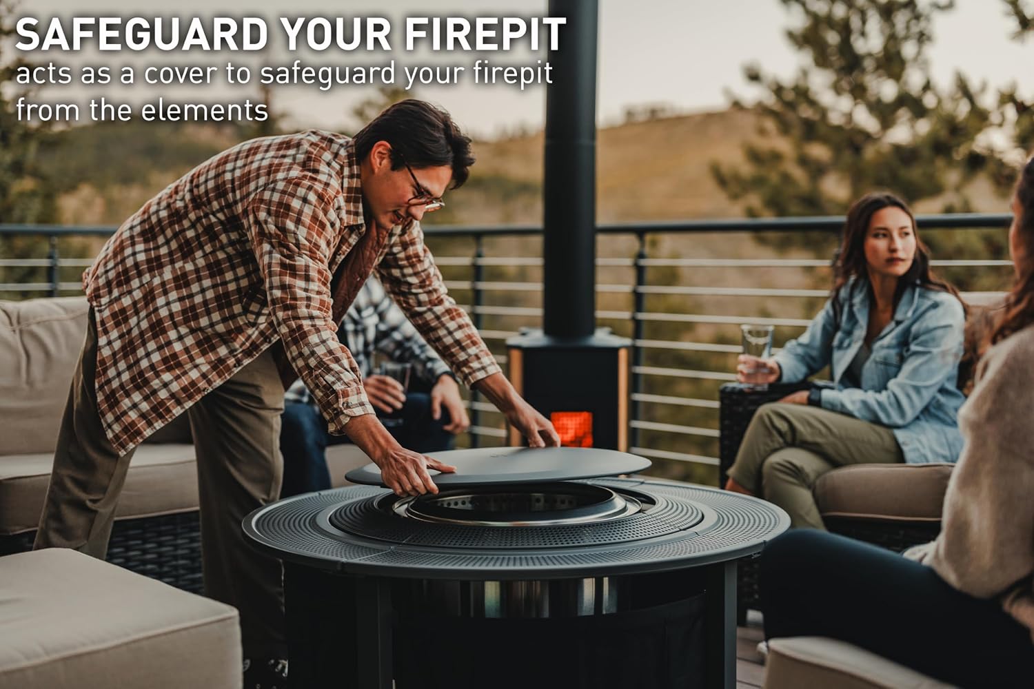 Solo Stove Surround Surface for Yukon | Durable Lid for Fire Pit Cover, Cold-Rolled Steel, Diameter: 34.5 in, Weight: 13.67 lbs