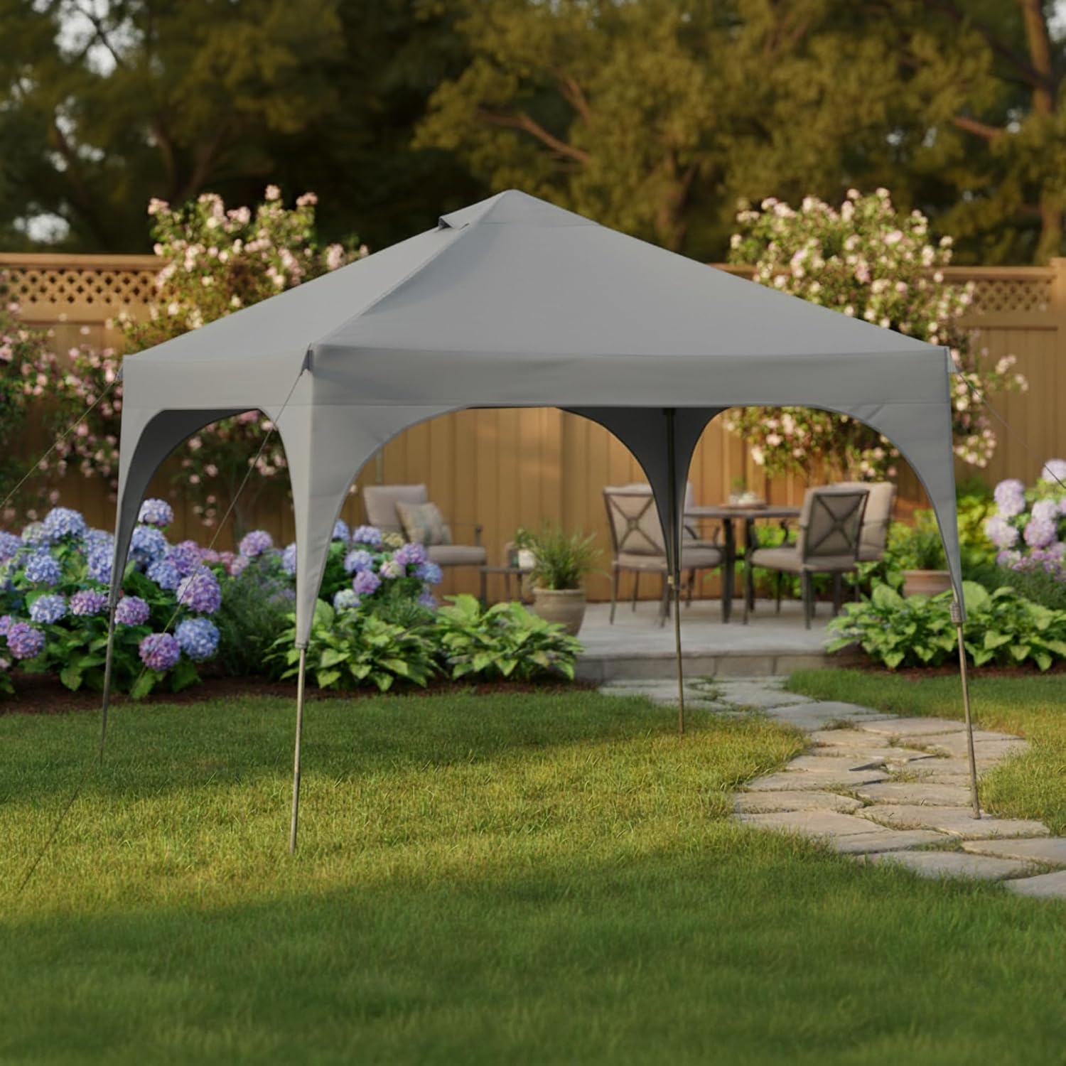 Garden Winds Reinforced RipLock 350 Replacement Canopy Top Cover Compatible with Coleman Instant 10' x 10' Tent Gazebo Model 2000023970 - Slate Gray