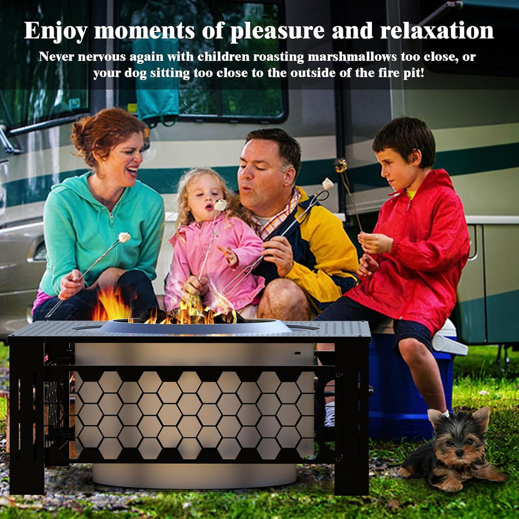 Fire Pit Surround Tabletop for Solo Stove Yukon, Accessories for Solo Stove, Large Surround Table for Stove with Diameter Less Than 27', Square Metal Black