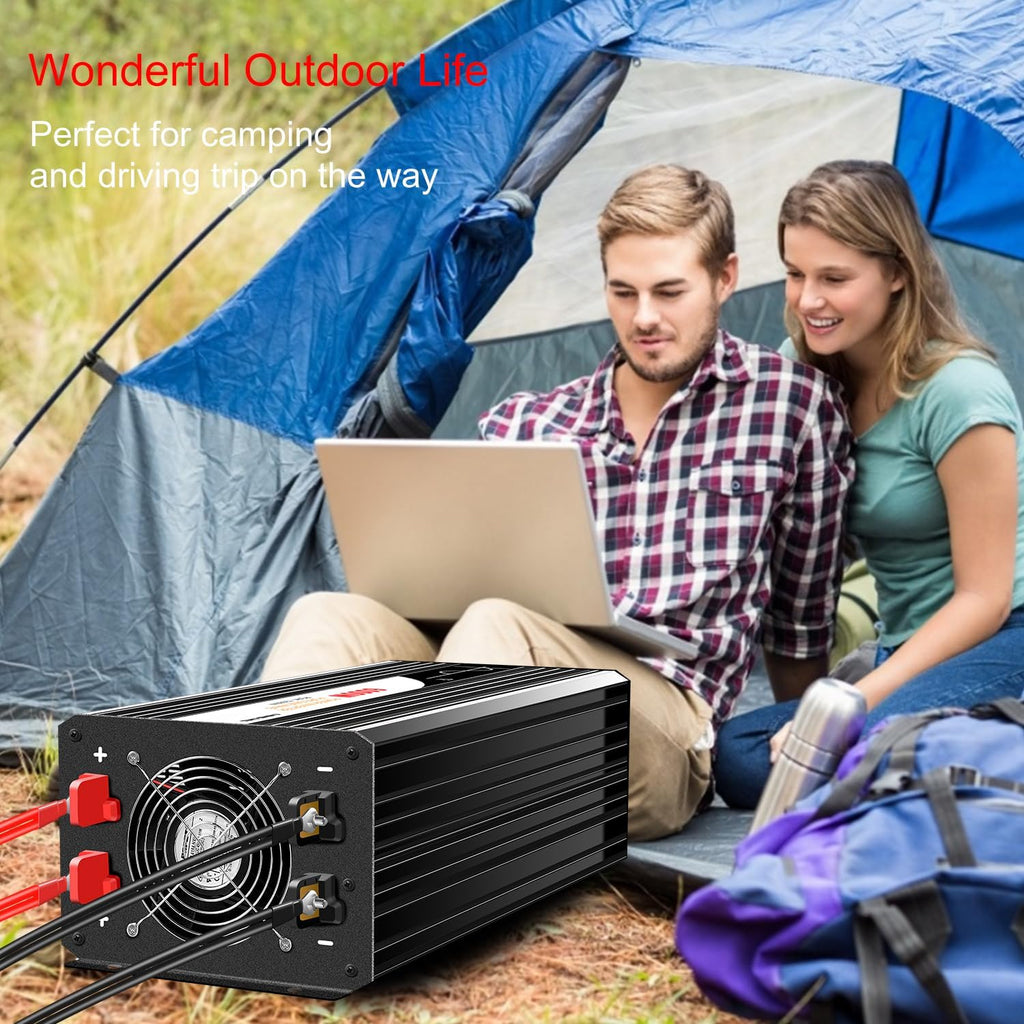 Xijia 5000W Pure Sine Wave Inverter 12V DC to 120V AC Converter for Off-Grid Solar System, Home Backup, RV, Truck – High Efficiency, Low Idle Power, Strong Load Capacity Peak 10000W