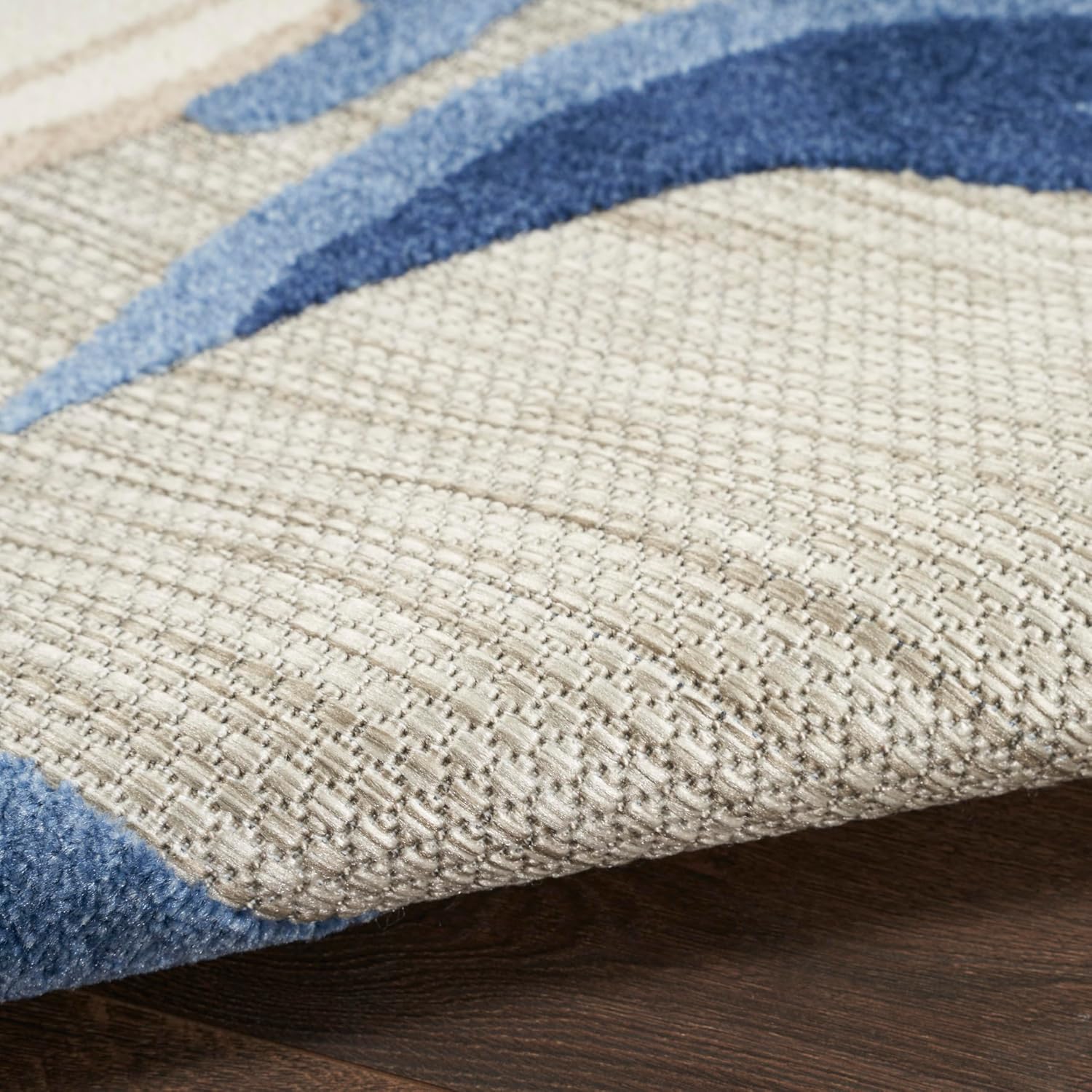 Nourison Home Aloha Blue Grey 6' x 9' Area Rug - Easy Clean, Non Shedding, Bed Room, Living Room, Dining Room, Kitchen (6' x 9')