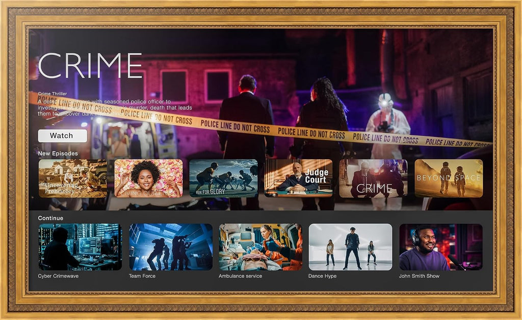 Frame for Samsung Frame TV - 55 inch. 3.00 inch Frame is Gold Leaf with Hearts (WOMTV-543-2-27.9375x48.75_ST)