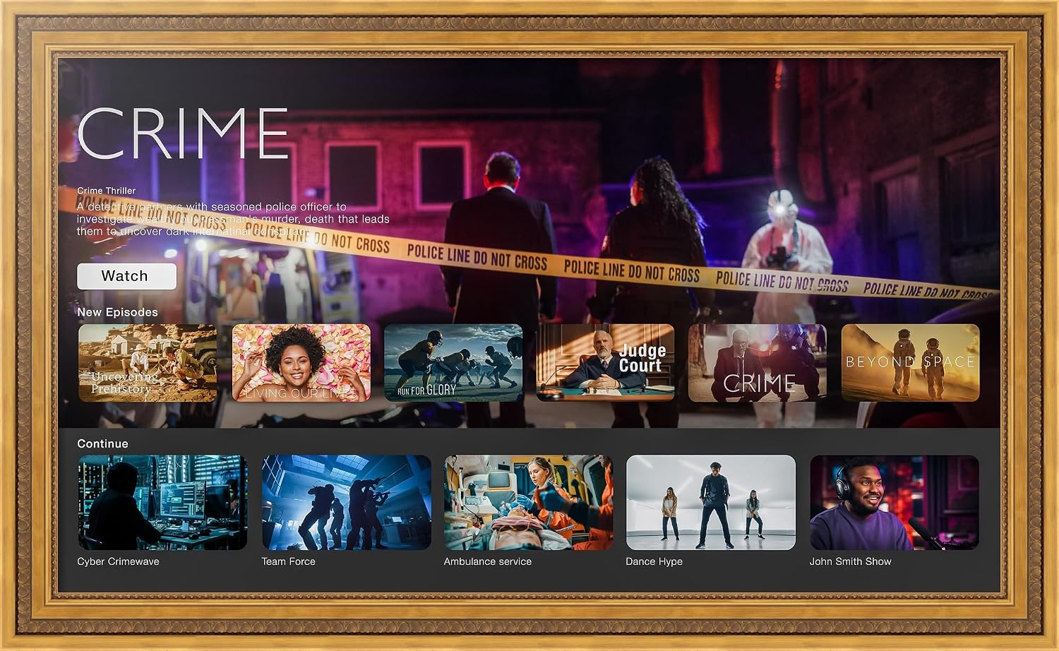 Frame for Samsung Frame TV - 55 inch. 3.00 inch Frame is Gold Leaf with Hearts (WOMTV-543-2-27.9375x48.75_ST)