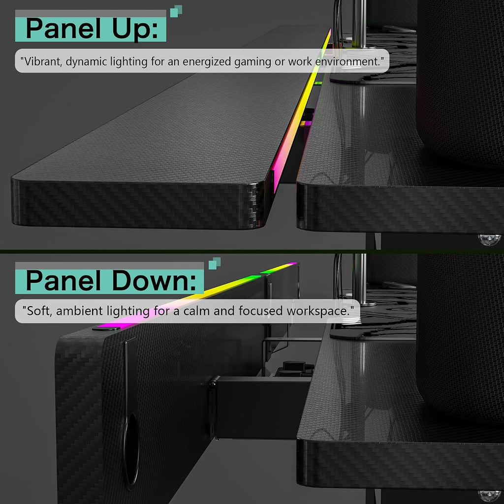 JWX Dual Motor 4 Leg Standing Gaming Desk with LED Lights,71'' Height Adjustable Sit Stand Computer Table, Flip-Up Cable Management Panel, Memory Presets Ergonomic Workstation for Gaming Room Setup