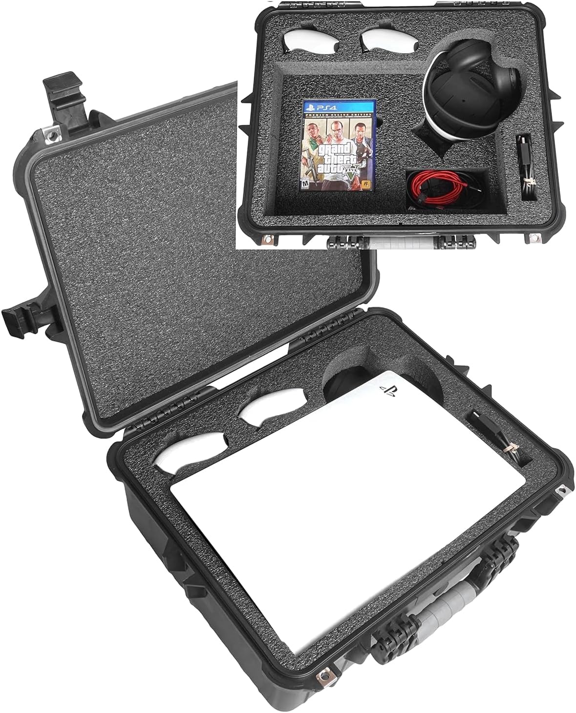 Case Club Carrying Case for PS5 (Gen 1 Disc or Digital) - Hard Shell Travel Case for Playstation 5 Console, Headset, Controllers, Games, PS5 Stand, Accessories - Waterproof