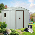 Shed with Windows,Large Metal Outdoor Storage Shed, Lockable Tool Storage shed, Steel Garden shed, Suitable for Backyard, Terrace, and Poolside (White, 8FTx4FT)