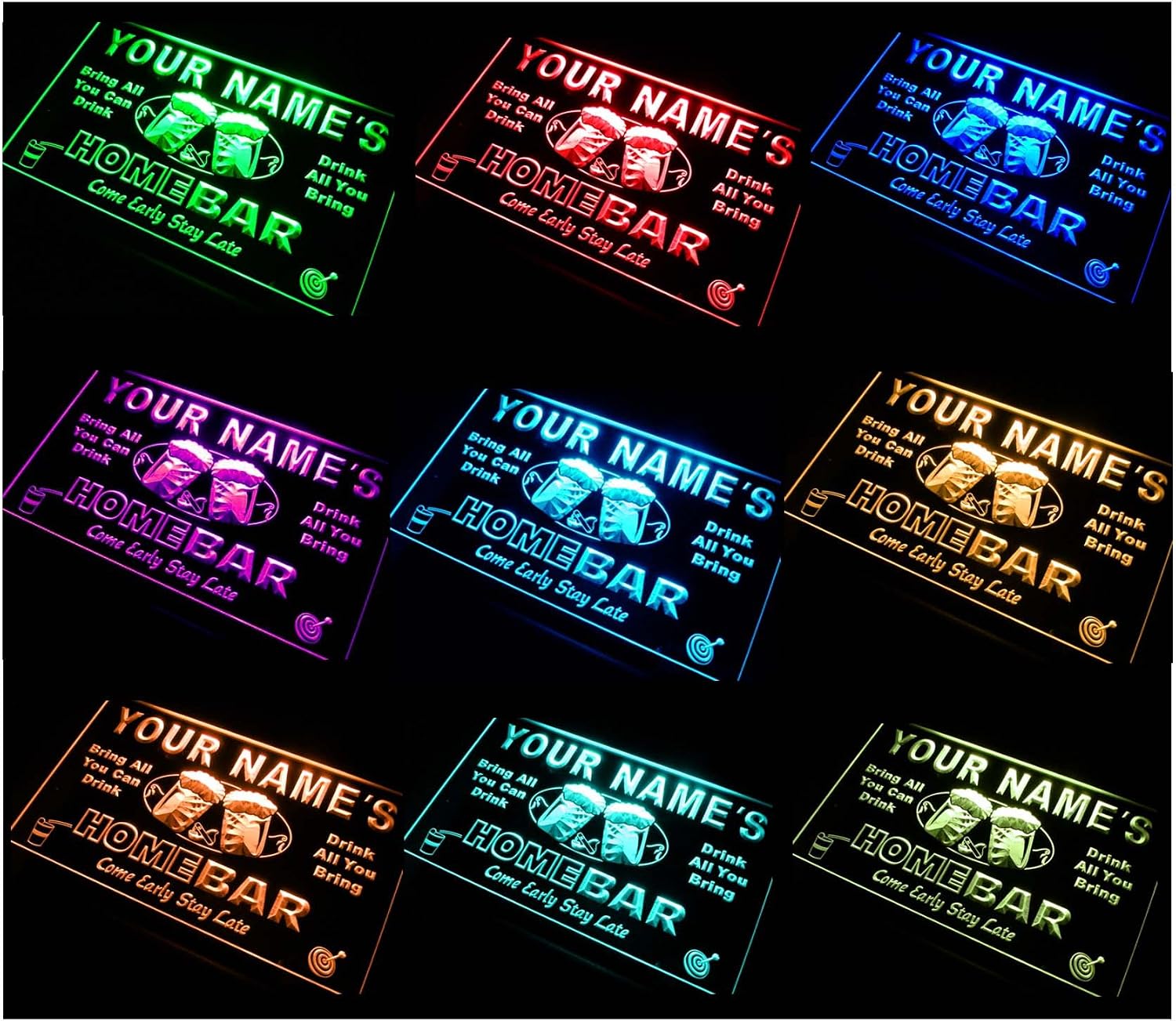 ADVPRO Personalized Your Name Name Personalized Custom Home Bar Beer Multi Color LED Neon Sign 32 x 24 Inches st4s86-p-tm-c