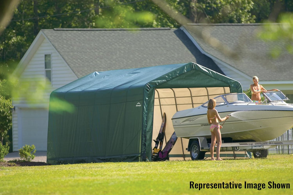 ShelterLogic 74442 Green 12'x24'x10' Peak Style Shelter