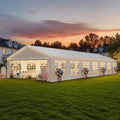 EROMMY 20x50FT White Party Tent, Heavy Duty Outdoor Event Canopy with Removable Sidewalls, Roll-Up Doors and Storage Bags, Large Gazebo Shelter for Weddings, Commercial and Backyard Use