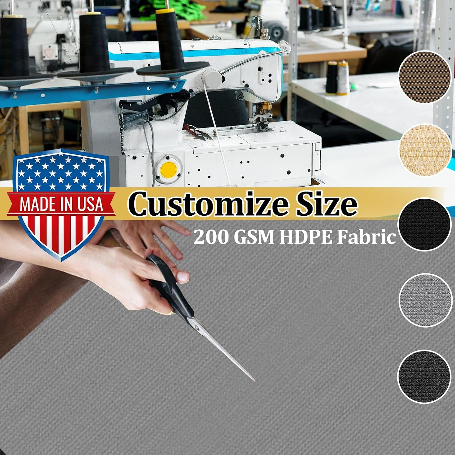 Shade&Beyond Customized Size 12' X 16' Shade Cloth with Grommets, 90% UV Protection Pergola Shade Cover Mesh Tarp Sun Screens for Patio GN08, Light Gray