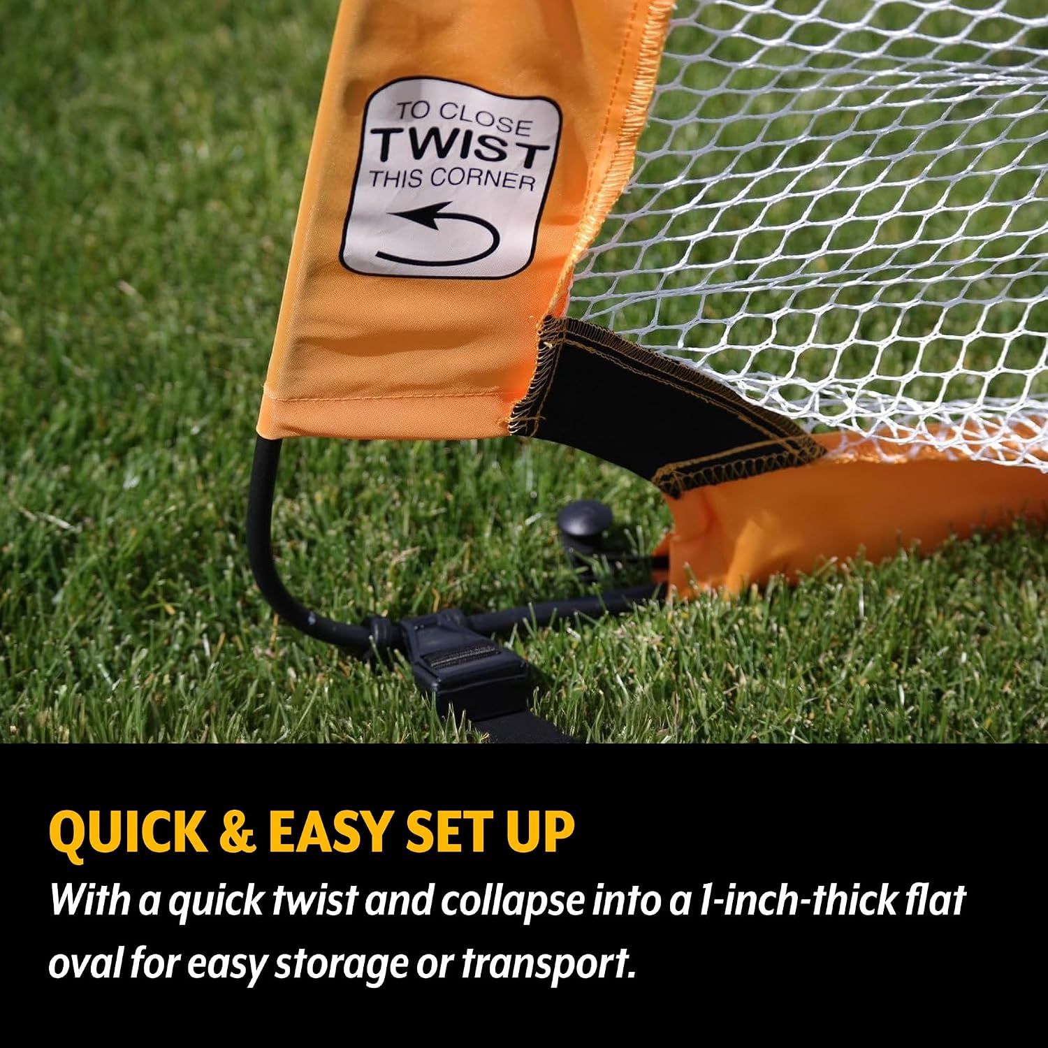 PUGG Pop Up Soccer Goal, Portable Training Football Knitted Poly Net Equipment, The Original Pickup Game Goal, Includes Two Goals & Bag