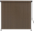 VICLLAX Customized Size Outdoor Roller Shade, Patio Cordless Roller Blinds, Exterior Roll Up Shade with Spliced Design for Patio Porch Gazebo