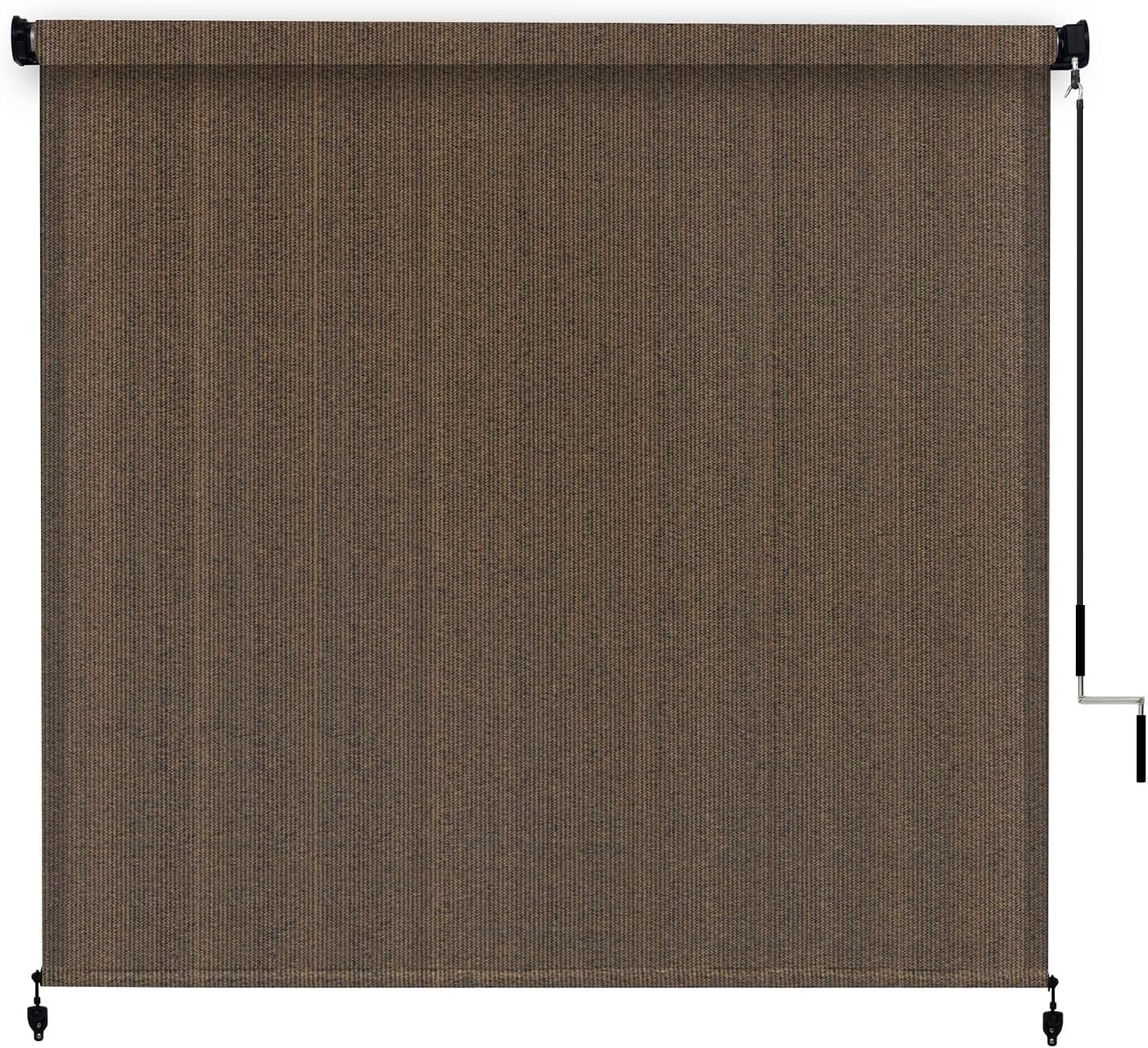 VICLLAX Customized Size Outdoor Roller Shade, Patio Cordless Roller Blinds, Exterior Roll Up Shade with Spliced Design for Patio Porch Gazebo