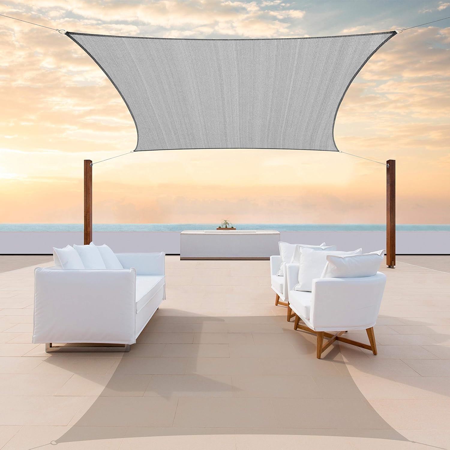 ColourTree CTAPR1214 Custom Size 12' x 16' Grey Sun Shade Sail Canopy UV Block  Rectangle - Commercial Standard Heavy Duty - 190 GSM - 3 Years Warranty