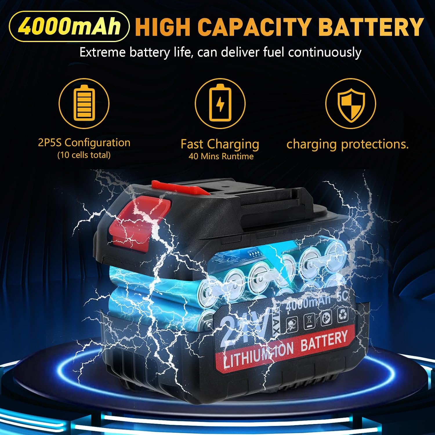 Fuel Transfer Pump Battery Powered - cordless transfer pump 12GPM 21V 260W Diesel & Kerosene Transfer Pump, Auto Shut-off Nozzle, for Truck/Tractor/Generator