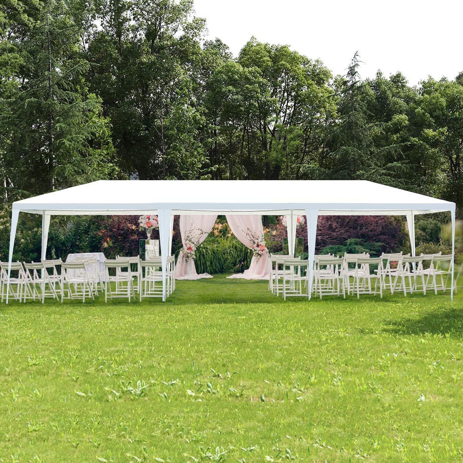 Outdoor Party Tent Wedding Birthday Tents for Parties Canopy Tent with Removable Sidewalls & Transparent Windows Outside Gazebo Event Tent for Garden Patio and Backyard (10'x30' Without Sidewalls)