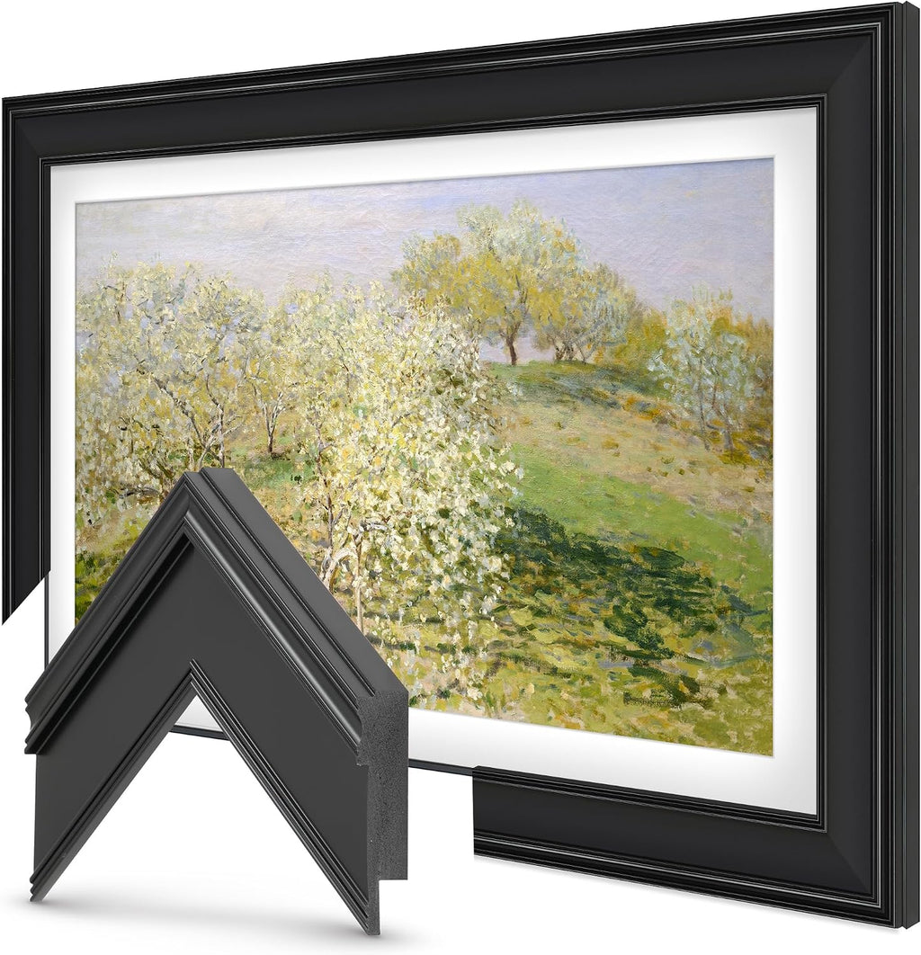 Black 75' Premiere Deco TV Frame - Compatible ONLY with Samsung The Frame TV and Pro TVs (Fits 2021-2026, LS03A, LS03B,LS03C,LS03D,LS03FA,LS03FW)
